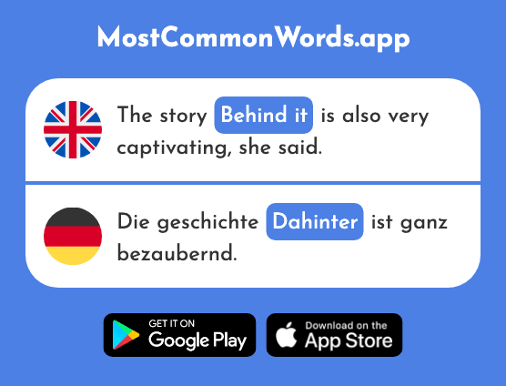 Behind it - Dahinter (The 1888th Most Common German Word)