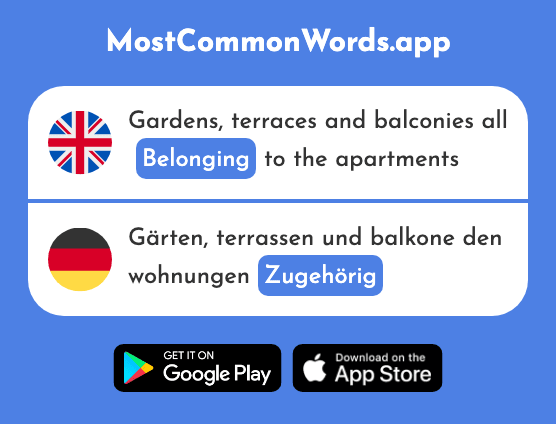 Belonging, corresponding - Zugehörig (The 2985th Most Common German Word)