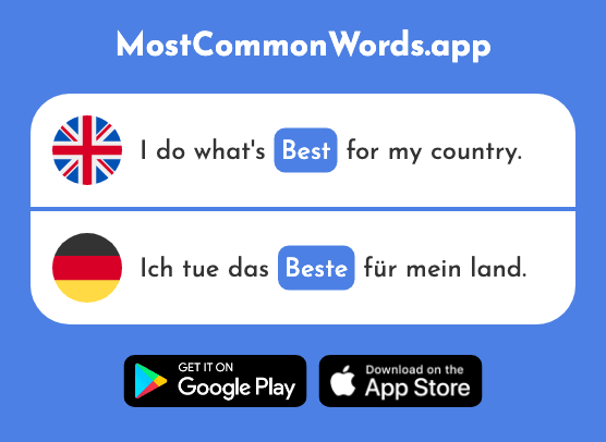 Best - Beste (The 314th Most Common German Word)