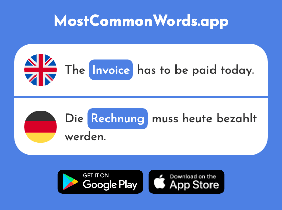 Bill, calculation, invoice - Rechnung (The 1856th Most Common German Word)