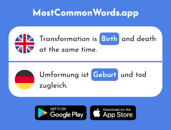 Birth - Geburt (The 2096th Most Common German Word)