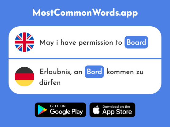 Board - Bord (The 2405th Most Common German Word)