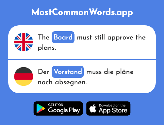 Board, chairperson - Vorstand (The 2669th Most Common German Word)