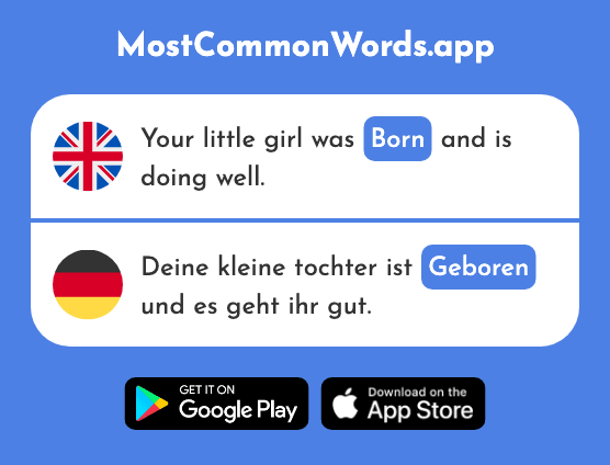 Born - Geboren (The 1210th Most Common German Word)