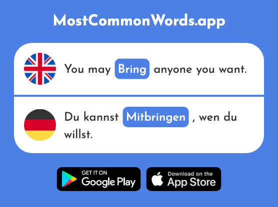 Bring - Mitbringen (The 1828th Most Common German Word)