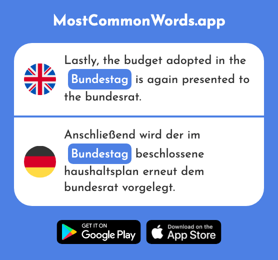 Bundestag - Bundestag (The 2082nd Most Common German Word)