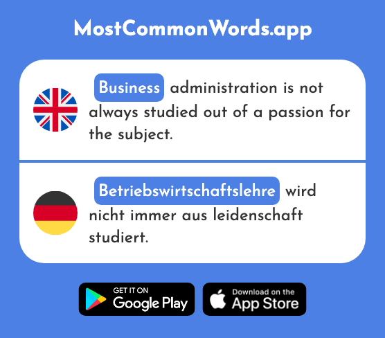 Business - Betriebswirtschaftslehre (The 2446th Most Common German Word)