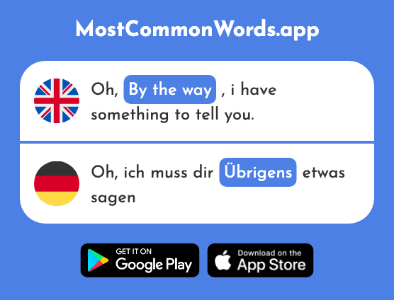 By the way - Übrigens (The 754th Most Common German Word)