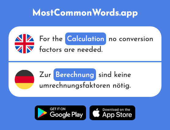 Calculation - Berechnung (The 1754th Most Common German Word)