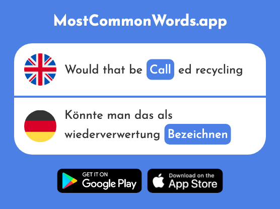 Call, name - Bezeichnen (The 405th Most Common German Word)