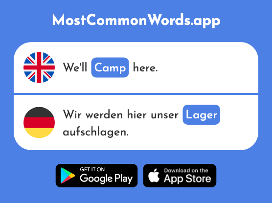 Camp, storeroom - Lager (The 1559th Most Common German Word)