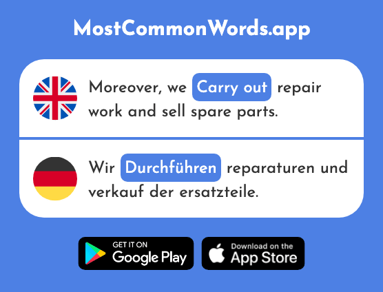 Carry out, hold, conduct, run - Durchführen (The 1094th Most Common German Word)