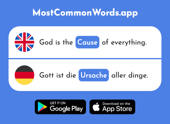 Cause - Ursache (The 1331st Most Common German Word)