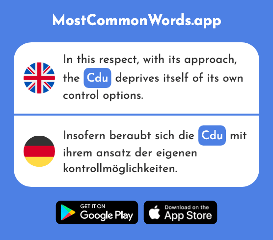 Cdu - Cdu (The 894th Most Common German Word)