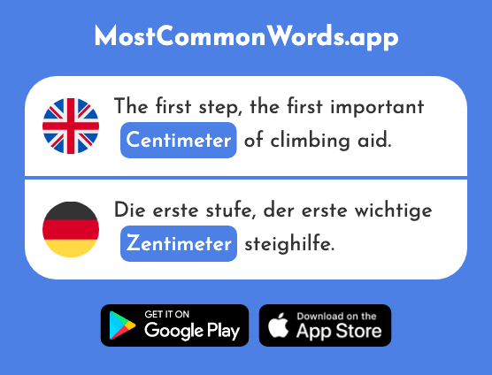 Centimeter, cm - Zentimeter, cm (The 1338th Most Common German Word)