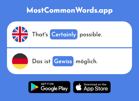 Certain, certainly - Gewiss (The 552nd Most Common German Word)