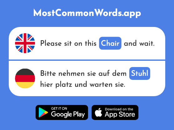 Chair - Stuhl (The 1661st Most Common German Word)