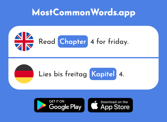 Chapter - Kapitel (The 482nd Most Common German Word)