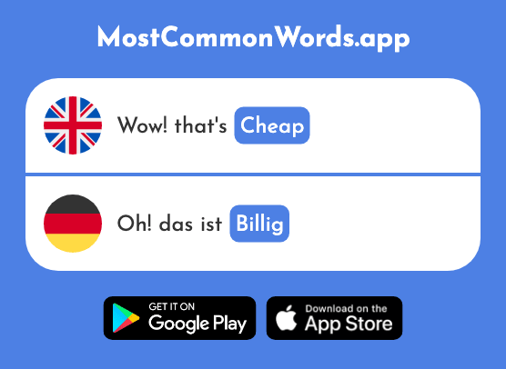 Cheap - Billig (The 1738th Most Common German Word)