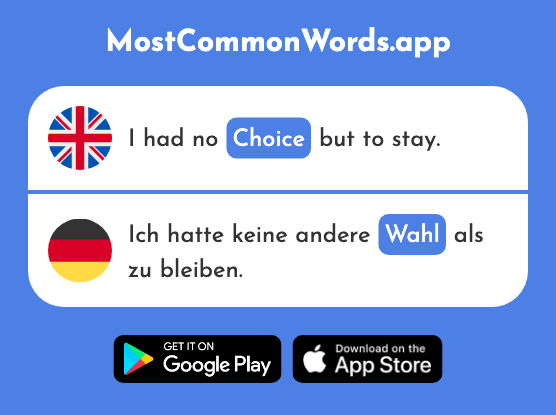 Choice, election - Wahl (The 799th Most Common German Word)
