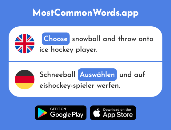 Choose, select - Auswählen (The 1884th Most Common German Word)