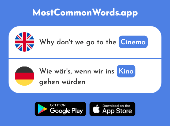 Cinema, movie theater - Kino (The 2020th Most Common German Word)