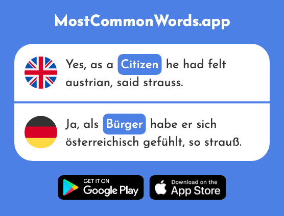 Citizen - Bürger (The 683rd Most Common German Word)