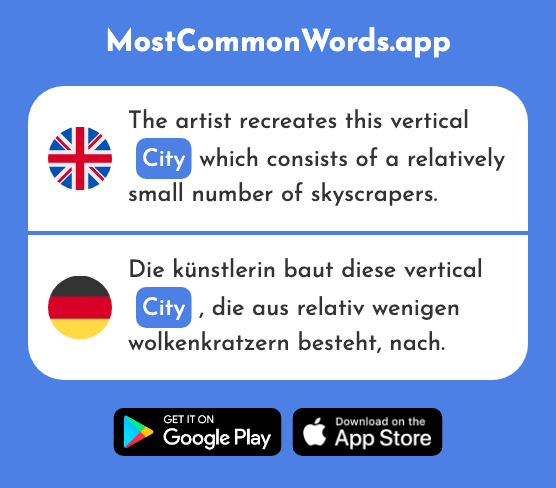 City, center - City (The 2163rd Most Common German Word)