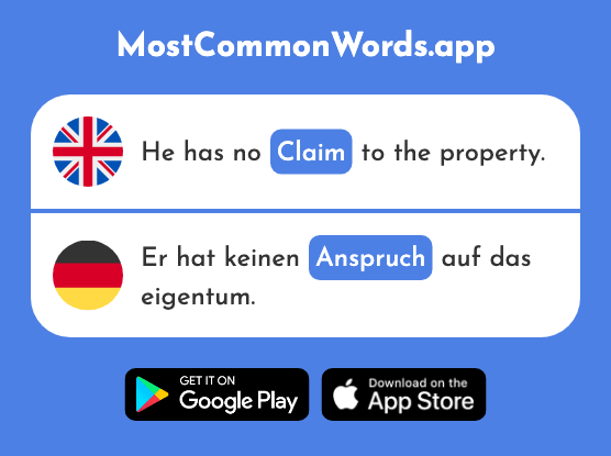 Claim - Anspruch (The 943rd Most Common German Word)