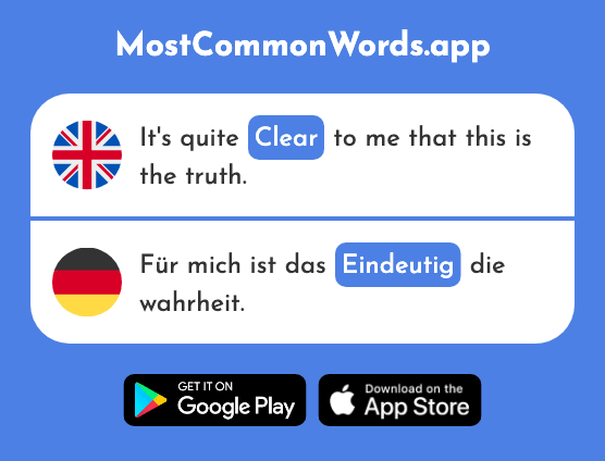 Clear - Eindeutig (The 1168th Most Common German Word)