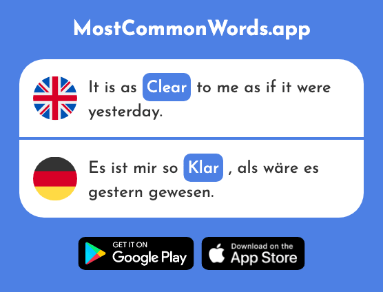 Clear - Klar (The 239th Most Common German Word)