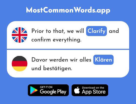 Clear up, clarify, resolve - Klären (The 2025th Most Common German Word)