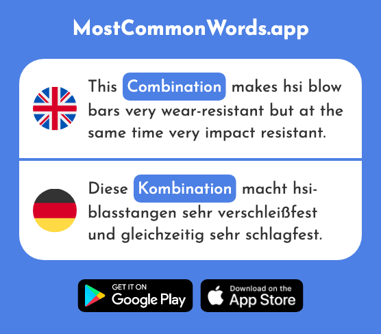 Combination - Kombination (The 1895th Most Common German Word)