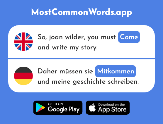 Come - Mitkommen (The 2629th Most Common German Word)