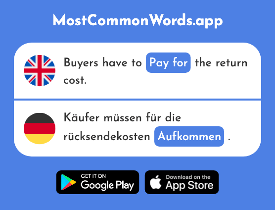 Come up, arise, pay for - Aufkommen (The 2428th Most Common German Word)