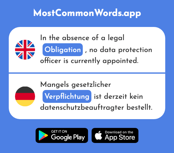 Commitment, obligation - Verpflichtung (The 2765th Most Common German Word)