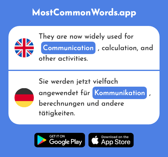Communication - Kommunikation (The 1523rd Most Common German Word)