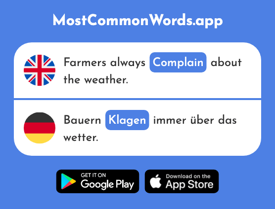 Complain - Klagen (The 2787th Most Common German Word)
