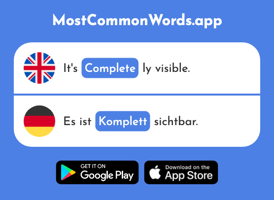 Complete - Komplett (The 1215th Most Common German Word)