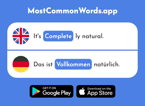 Complete, perfect - Vollkommen (The 1761st Most Common German Word)