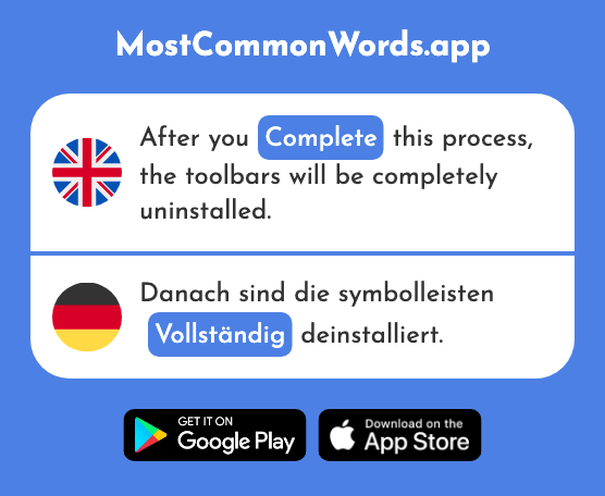 Complete - Vollständig (The 1058th Most Common German Word)