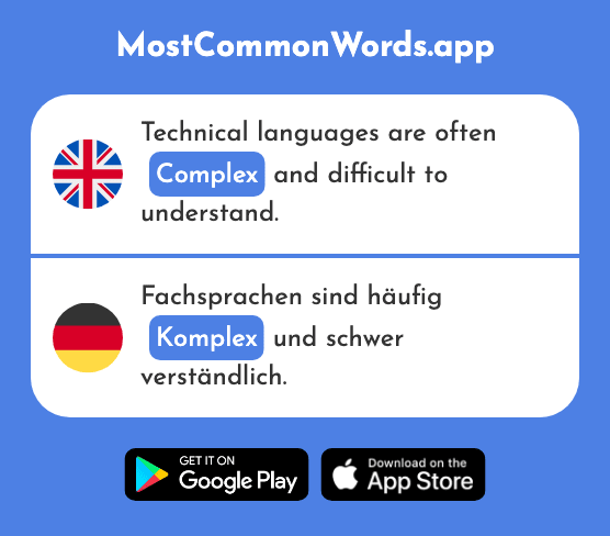 Complex - Komplex (The 2976th Most Common German Word)