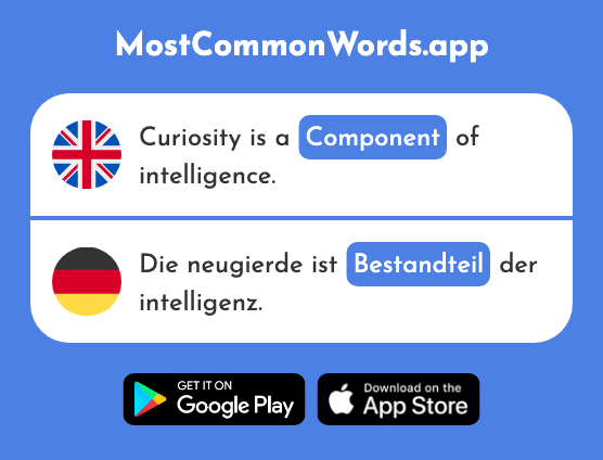 Component - Bestandteil (The 1956th Most Common German Word)