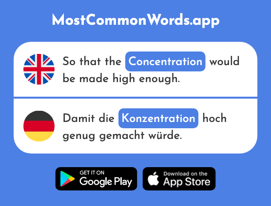 Concentration - Konzentration (The 1319th Most Common German Word)