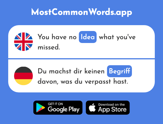 Concept, idea, term - Begriff (The 569th Most Common German Word)