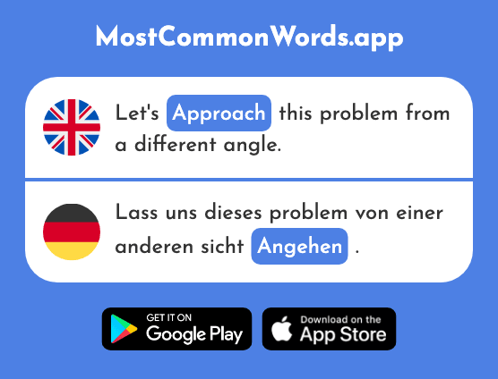 Concern, go on, approach - Angehen (The 1225th Most Common German Word)