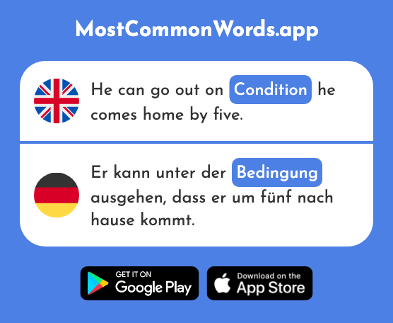 Condition, stipulation - Bedingung (The 673rd Most Common German Word)