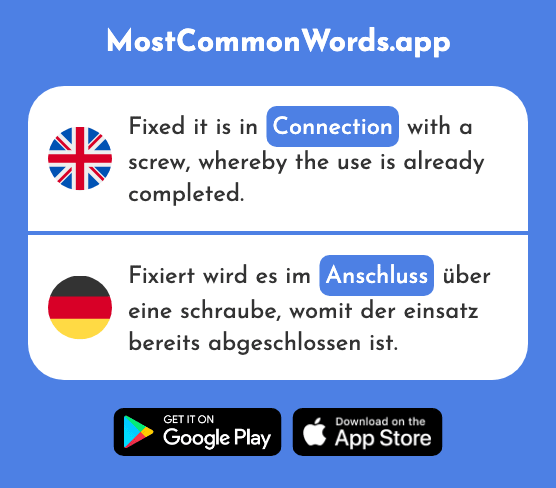 Connection - Anschluss (The 2972nd Most Common German Word)