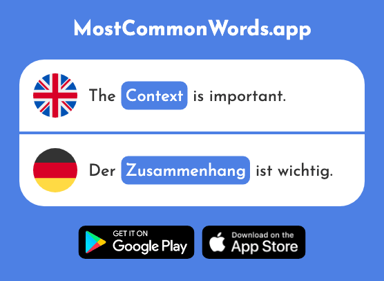 Connection, context - Zusammenhang (The 525th Most Common German Word)