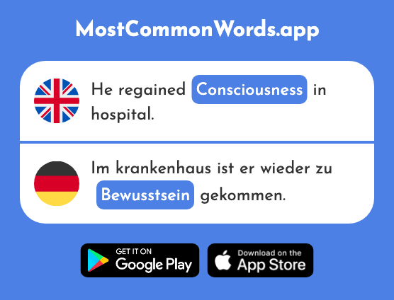 Consciousness - Bewusstsein (The 2084th Most Common German Word)